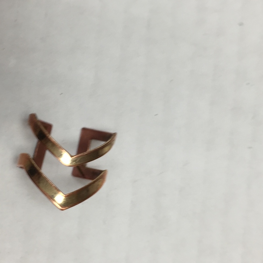 Copper Chevron double shank ring